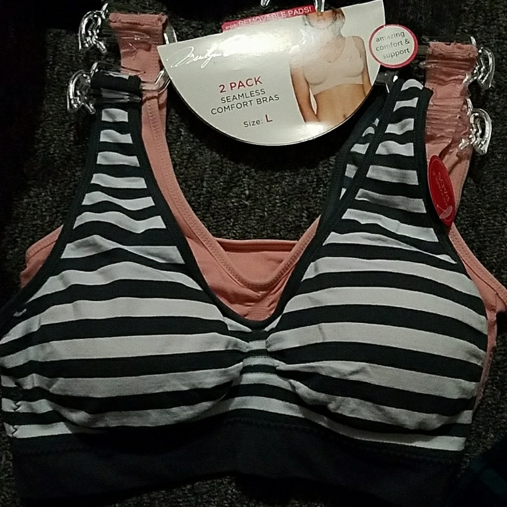 Sports bra 2 pack grey white pink NWT